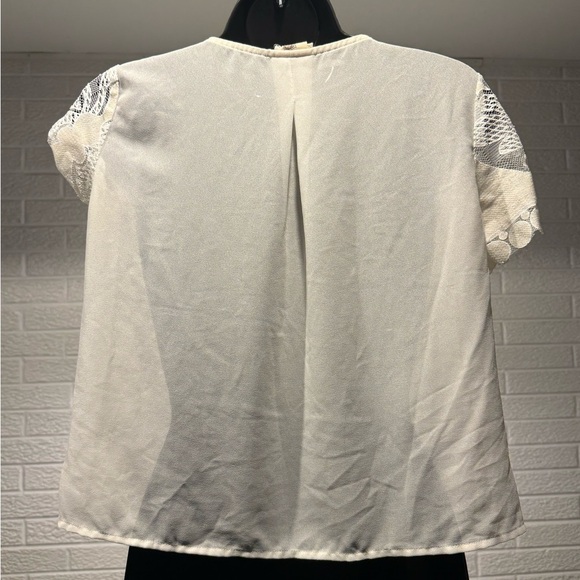 Cream Embellished Crop Blouse - Picture 2 of 3